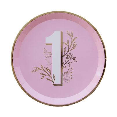 Milestone Pink Onederland Dinner Plates from Jollity & Co