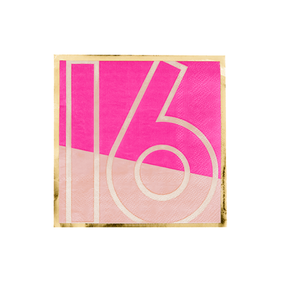 Milestone Sweet "16" Cocktail Napkins from Jollity & Co