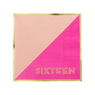Milestone Sweet "Sixteen" Large Napkins from Jollity & Co