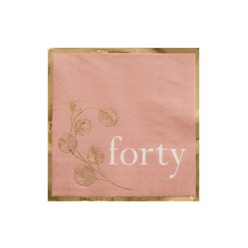 Milestone Blush 40th Cocktail Napkins, Shop Sweet Lulu