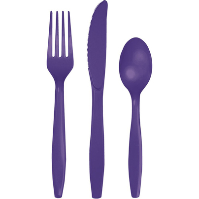 Purple Plastic Flatware