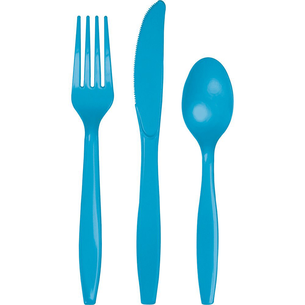 Turquoise Plastic Flatware