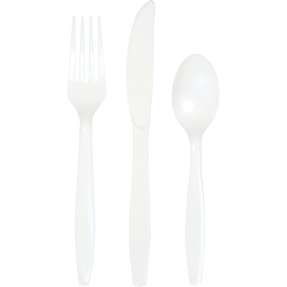 White Plastic Flatware