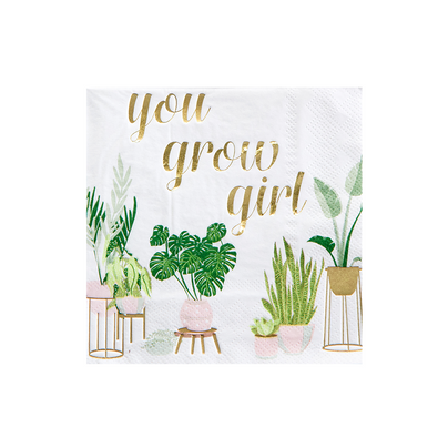 "You Grow Girl" Witty Cocktail Napkins, Jollity & Co