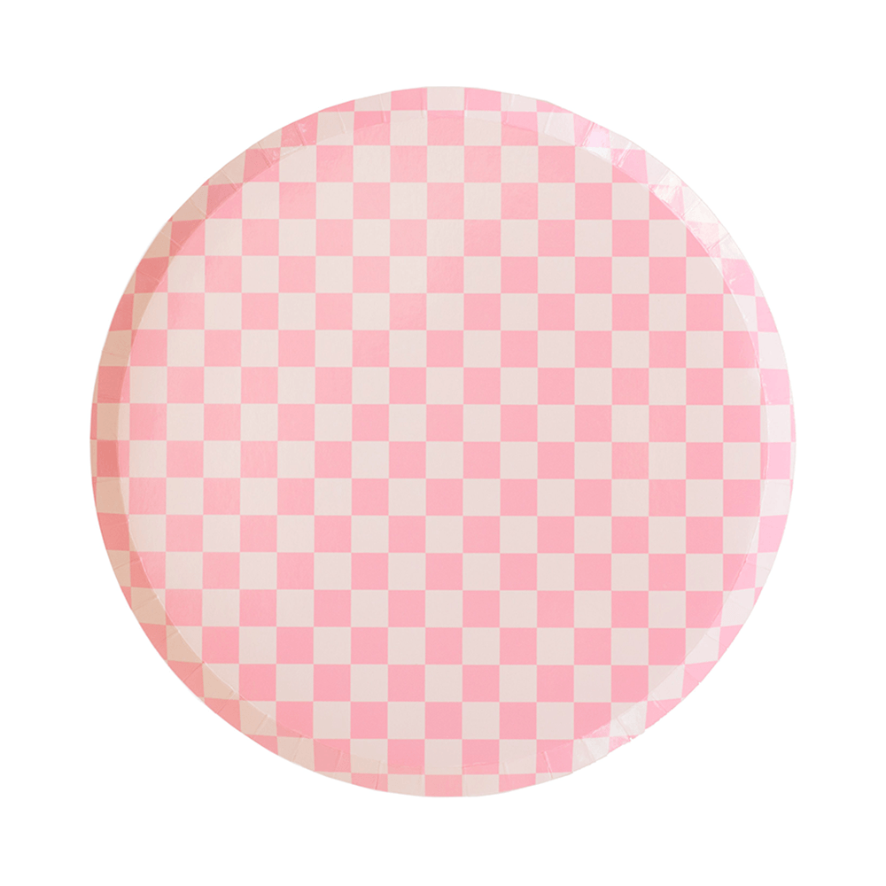 Check It! Tickle Me Pink Dinner Plates, Jollity & Co.