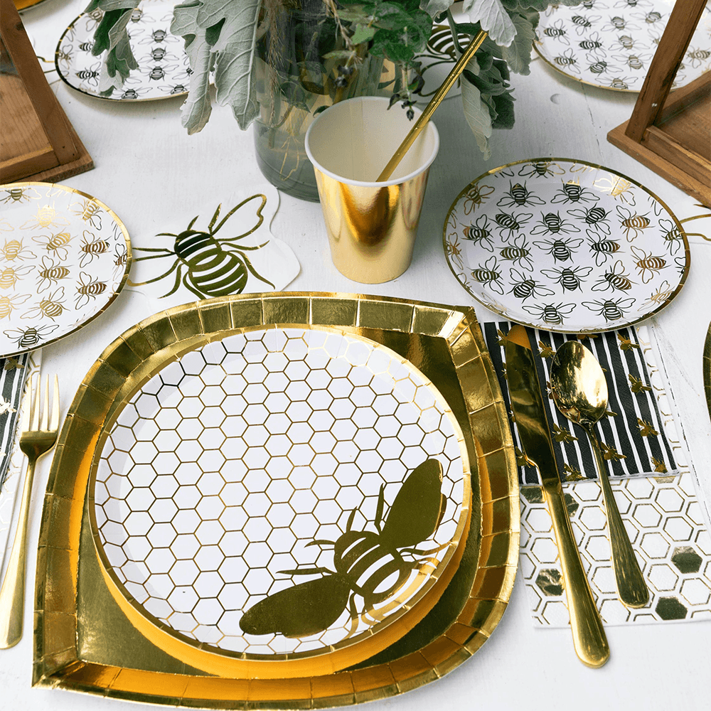 Hey, Bae-Bee Gold Foil  Dinner Plates from Jollity & Co