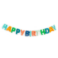 Happy Birthday Wool Felt Garland, Blue - Shop Sweet Lulu