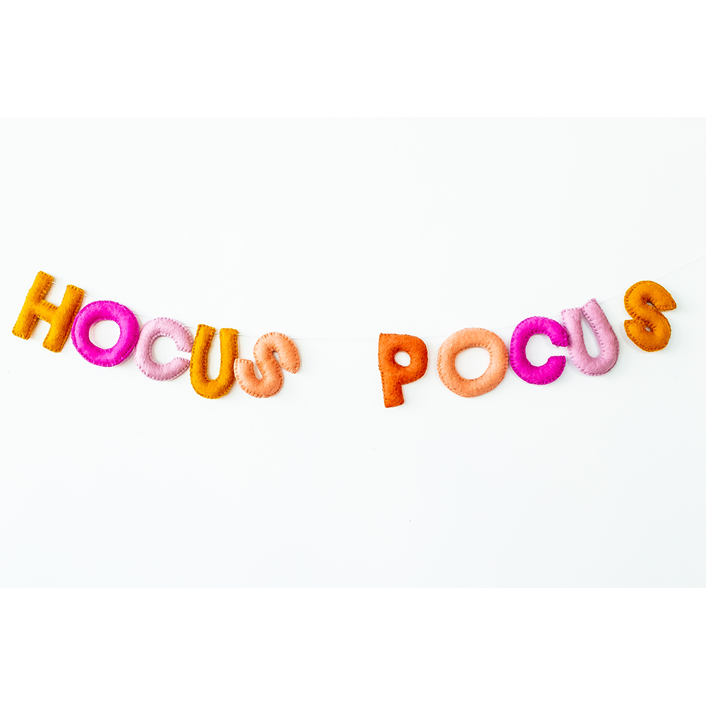 Hocus Pocus Wool Felt Garland - Pink