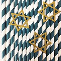 Star of David Paper Straws