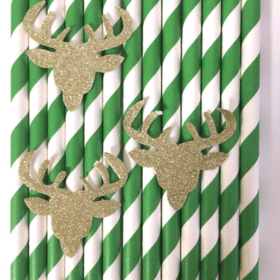 Reindeer Paper Straws - Set of 25