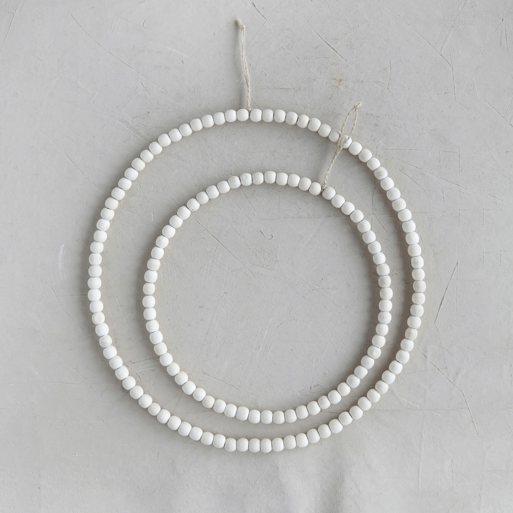 Round Metal & Wood Bead Circle Wreath - 2 Sizes, Shop Sweet Lulu