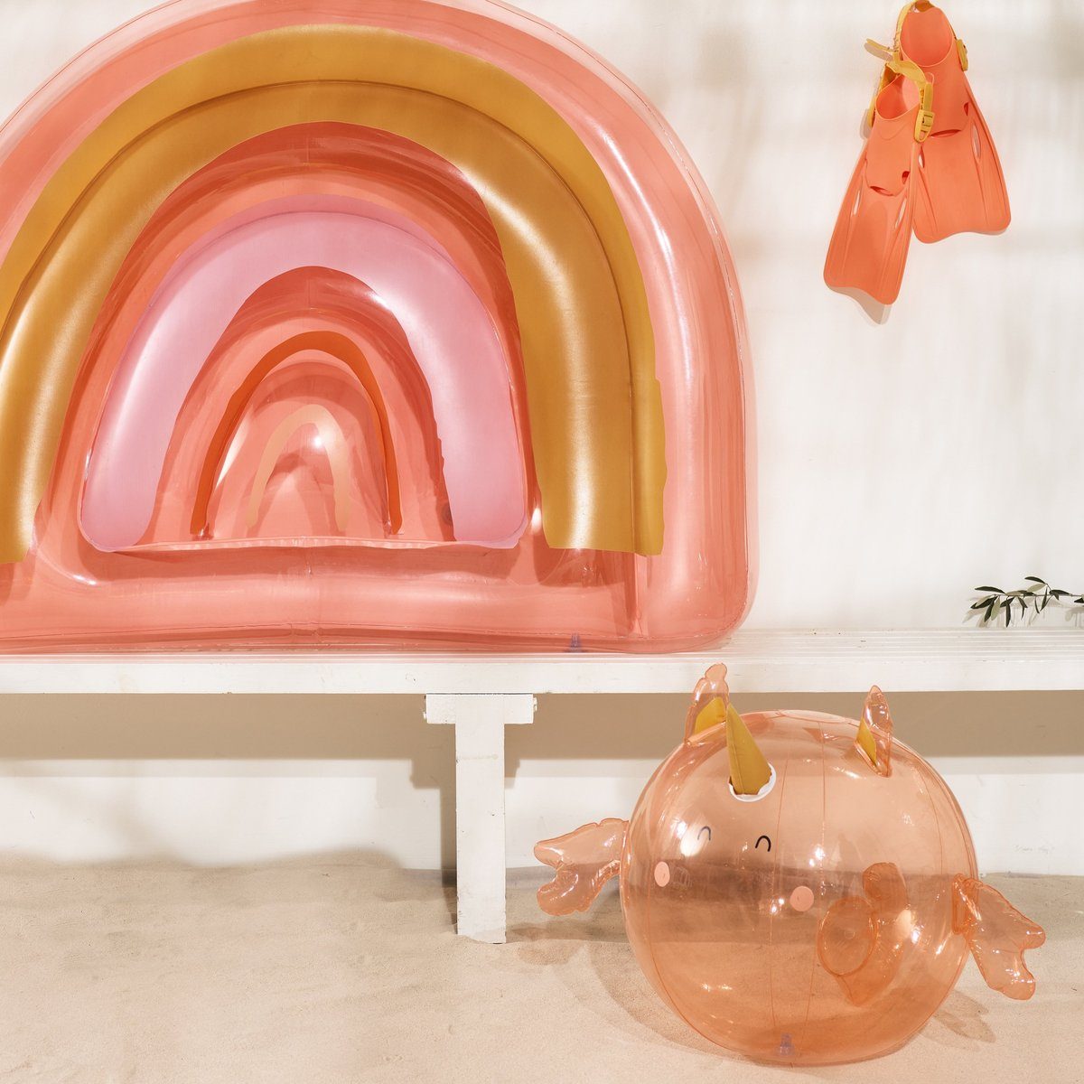 Inflatable Buddy Ball Seahorse Unicorn- Peachy Pink