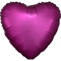 18" Satin Luxe Pomegranate Magenta Heart Balloon, Shop Sweet Lulu