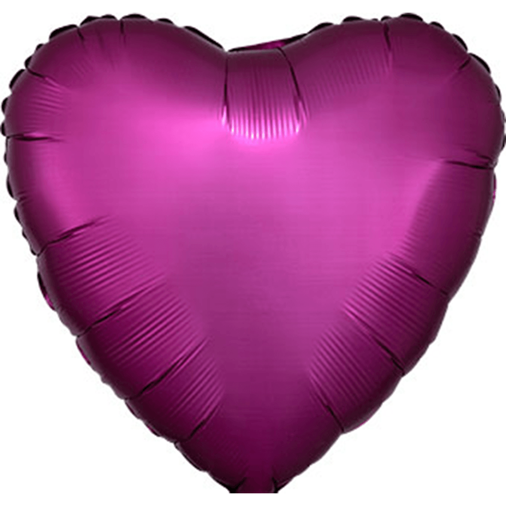 18" Satin Luxe Pomegranate Magenta Heart Balloon, Shop Sweet Lulu