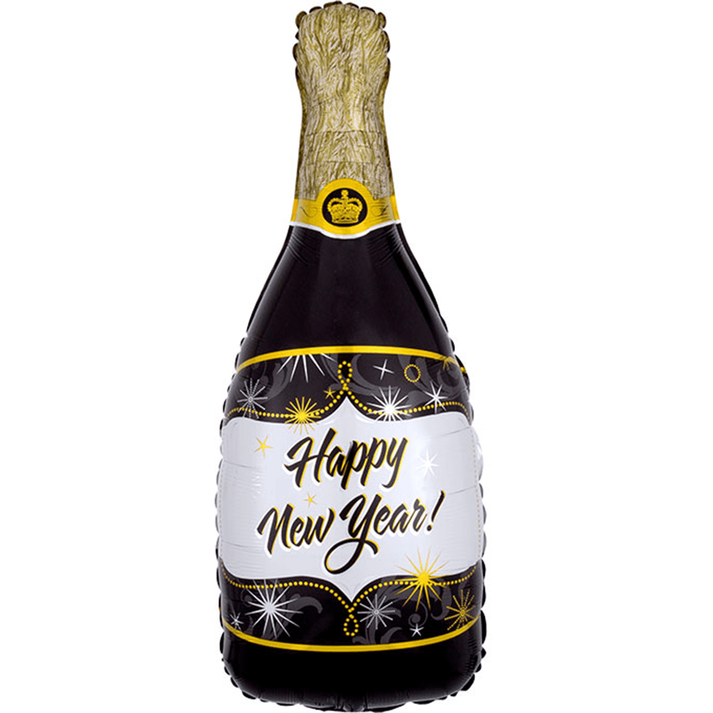 36" "Happy New Year" Champagne Bottle Foil Balloon, Shop Sweet Lulu