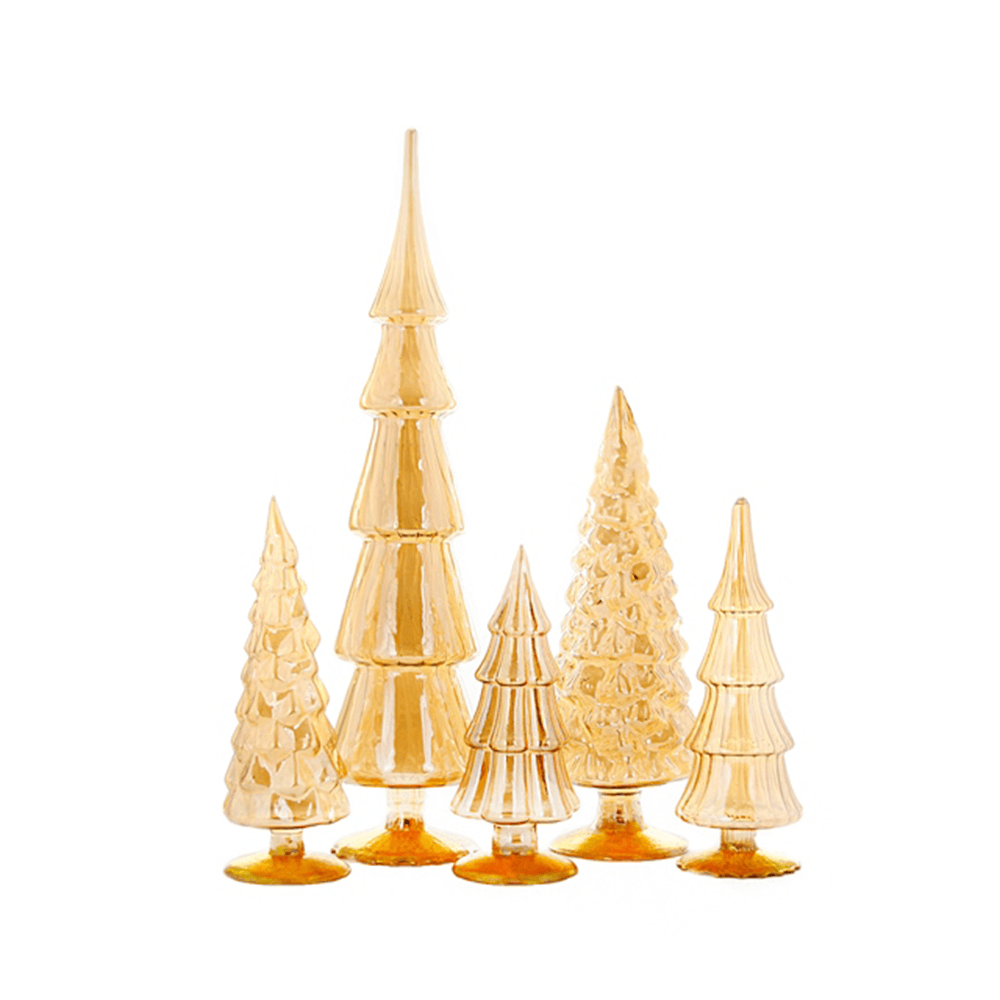 Amber Hue Glass Trees - Set of Five, Shop Sweet Lulu