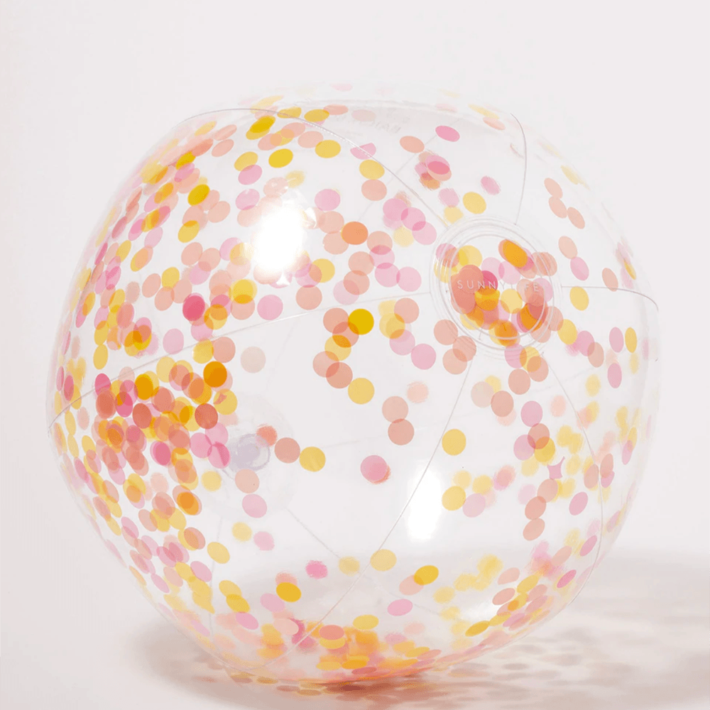 Inflatable Beach Ball - Pink & Yellow Confetti, Shop Sweet Lulu