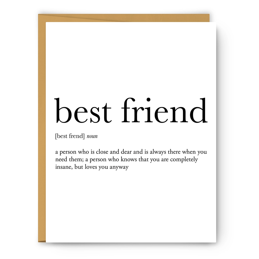Best Friend Definition Card, Shop Sweet Lulu
