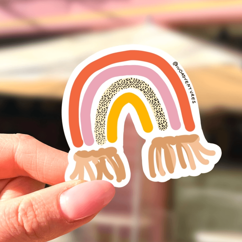 Boho Rainbow Sticker, Shop Sweet Lulu