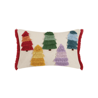 Boho Holiday Tree Farm Embroidered Pillow, Shop Sweet Lulu