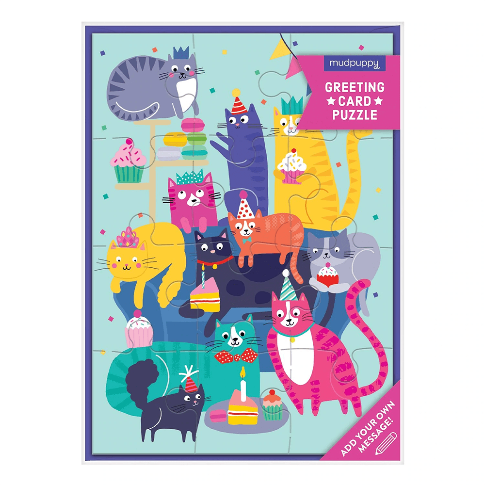 Cat Party Greeting Card Puzzle, Shop Sweet Lulu