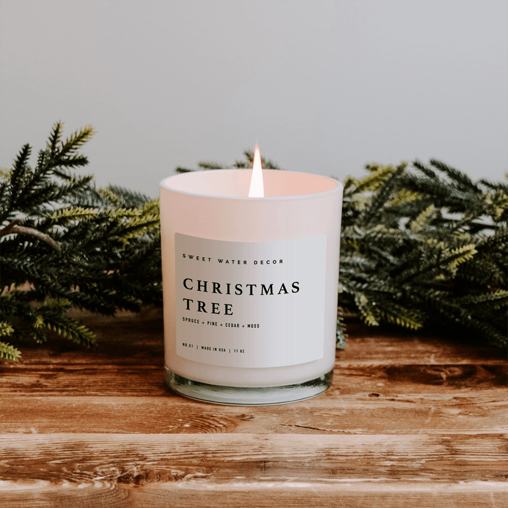 Christmas Tree Soy Candle - White, Shop Sweet Lulu