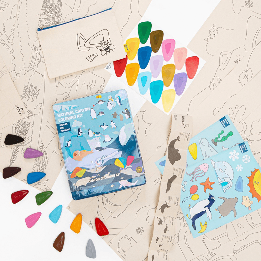 Coloring Party Set - Whales & Penguins, Shop Sweet Lulu