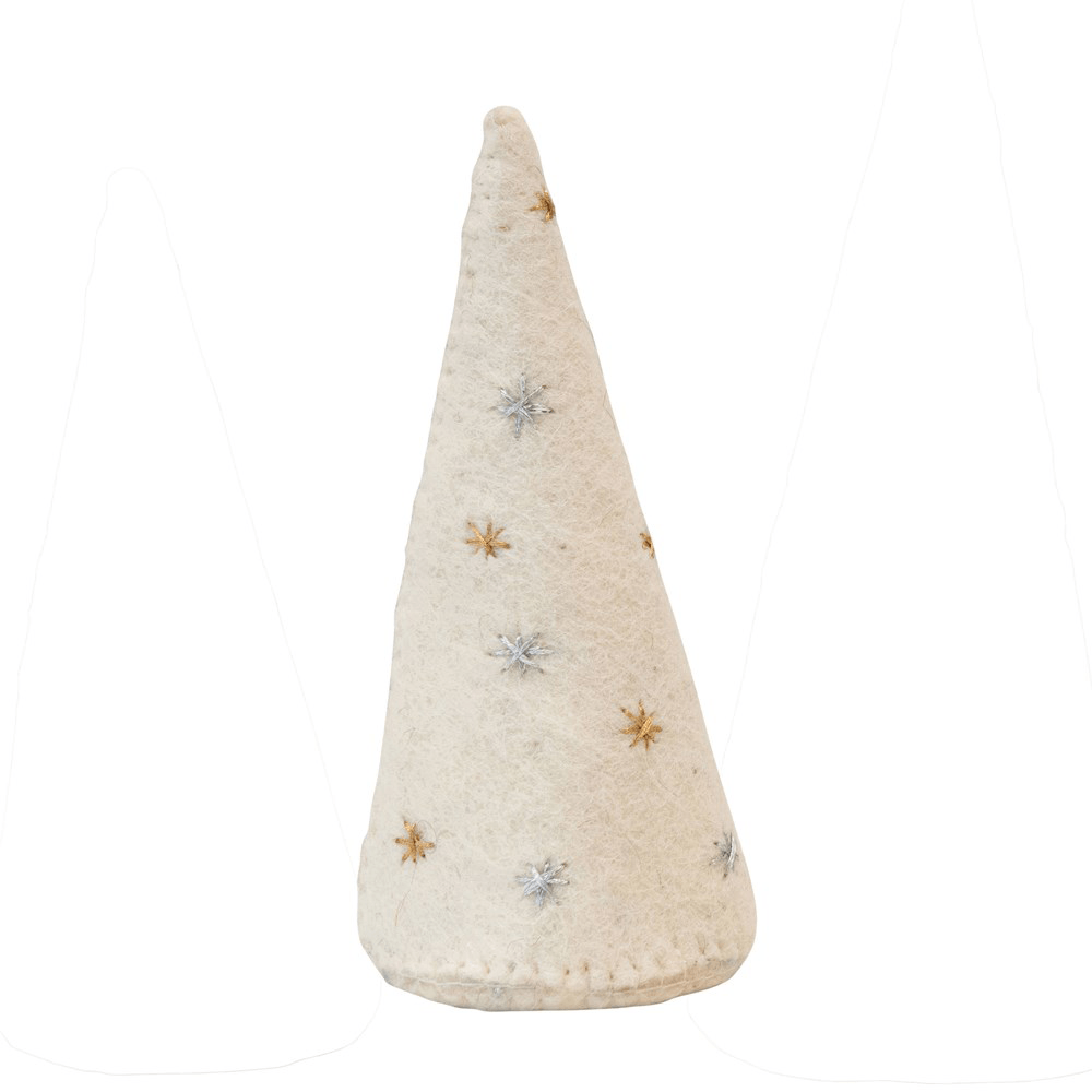 Cone Tree w/ Embroidered Stars - Silver & Gold, Shop Sweet Lulu