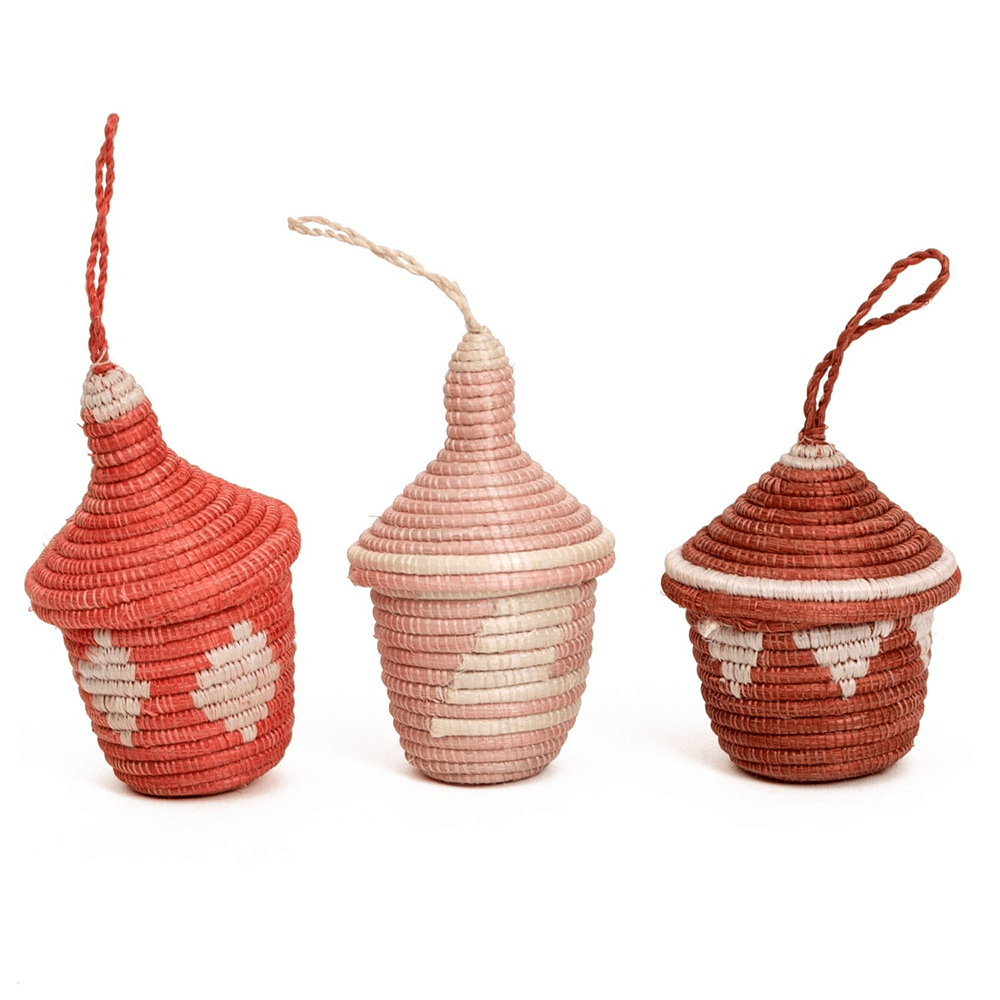 Coral + Clay Nya Basket Ornaments, Set of 3, Shop Sweet Lulu