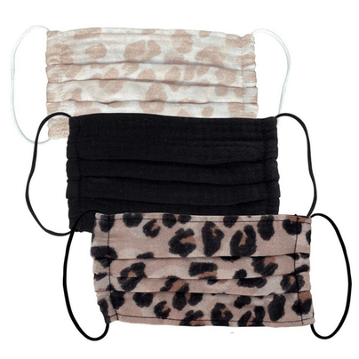 Cotton Mask 3pc Set - Leopard, Shop Sweet Lulu
