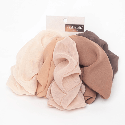 Crepe Scrunchies 5pc Set - Terra Cotta, Shop Sweet Lulu