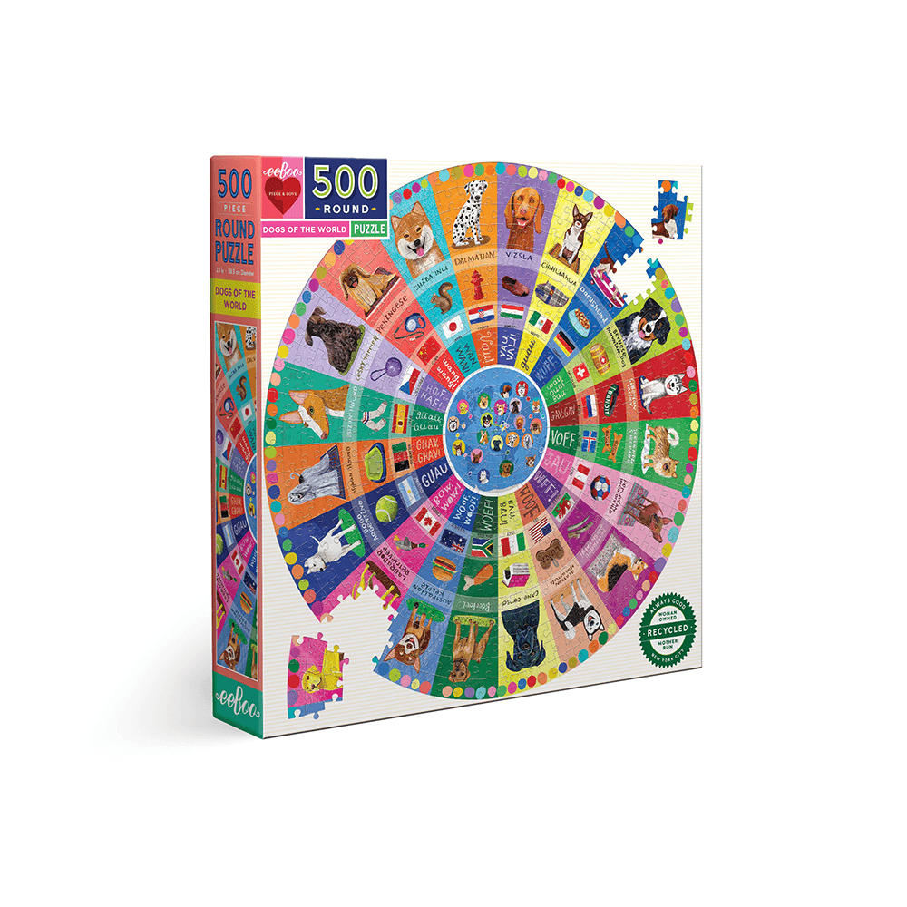 Dogs of the World 500 Round Puzzle, Shop Sweet Lulu