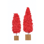 Fabric Yarn Tree w/ Wood Block Base, Hot Pink - 2 Size Options, Shop Sweet Lulu
