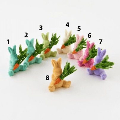 Flocked Bunny + Carrot - Color Options