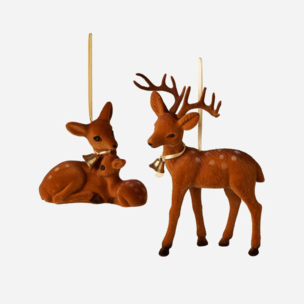 Flocked Deer Ornament - 2 Style Options, Shop Sweet Lulu