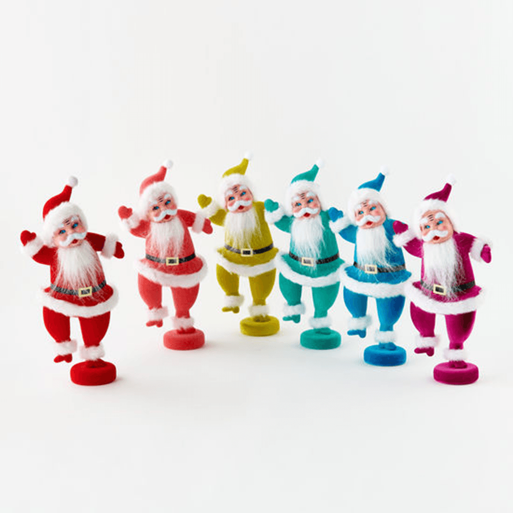 Flocked Jolly Santa - 6 Color Options, Shop Sweet Lulu