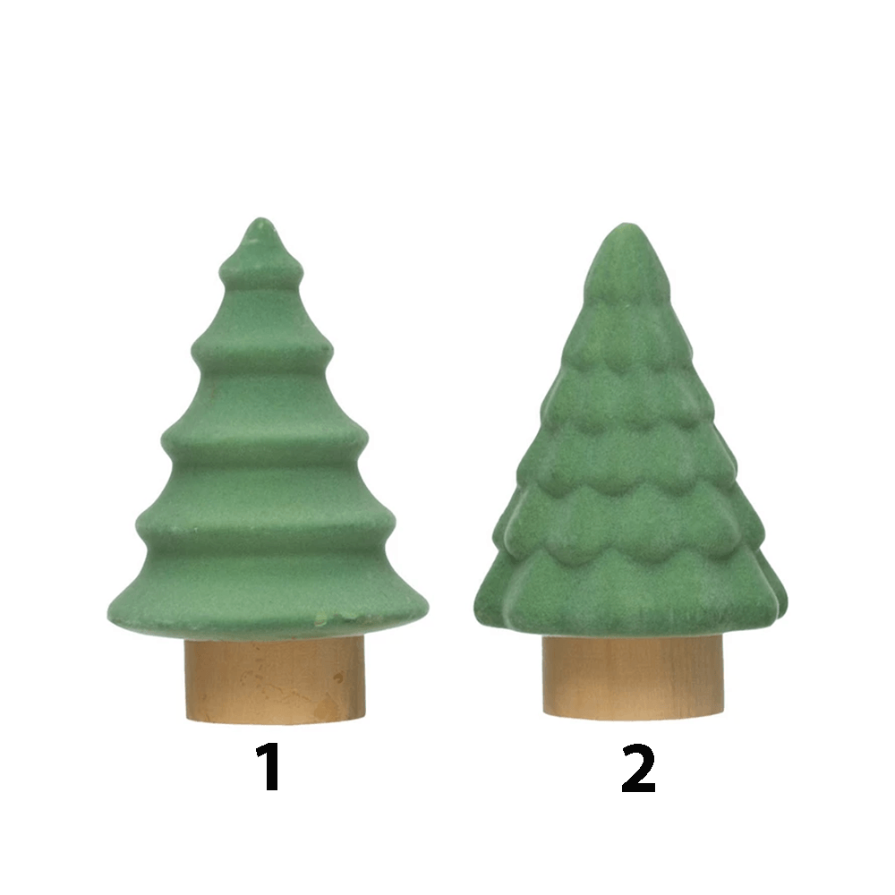 Flocked Stoneware Tree, Aqua - 2 Style Options, Shop Sweet Lulu