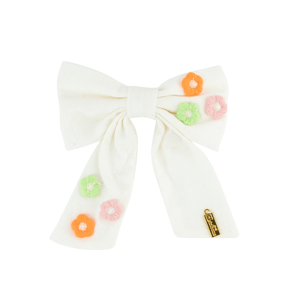 Floral Bow Clip - White, Shop Sweet Lulu