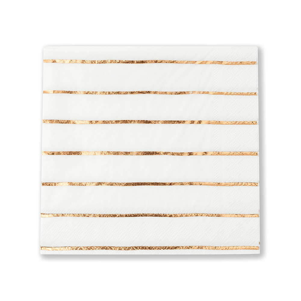 Rose Gold Frenchie Striped Large Napkins, Shop Sweet Lulu