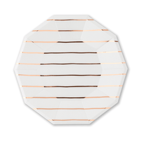 Rose Gold Frenchie Striped Large Plates, Shop Sweet Lulu