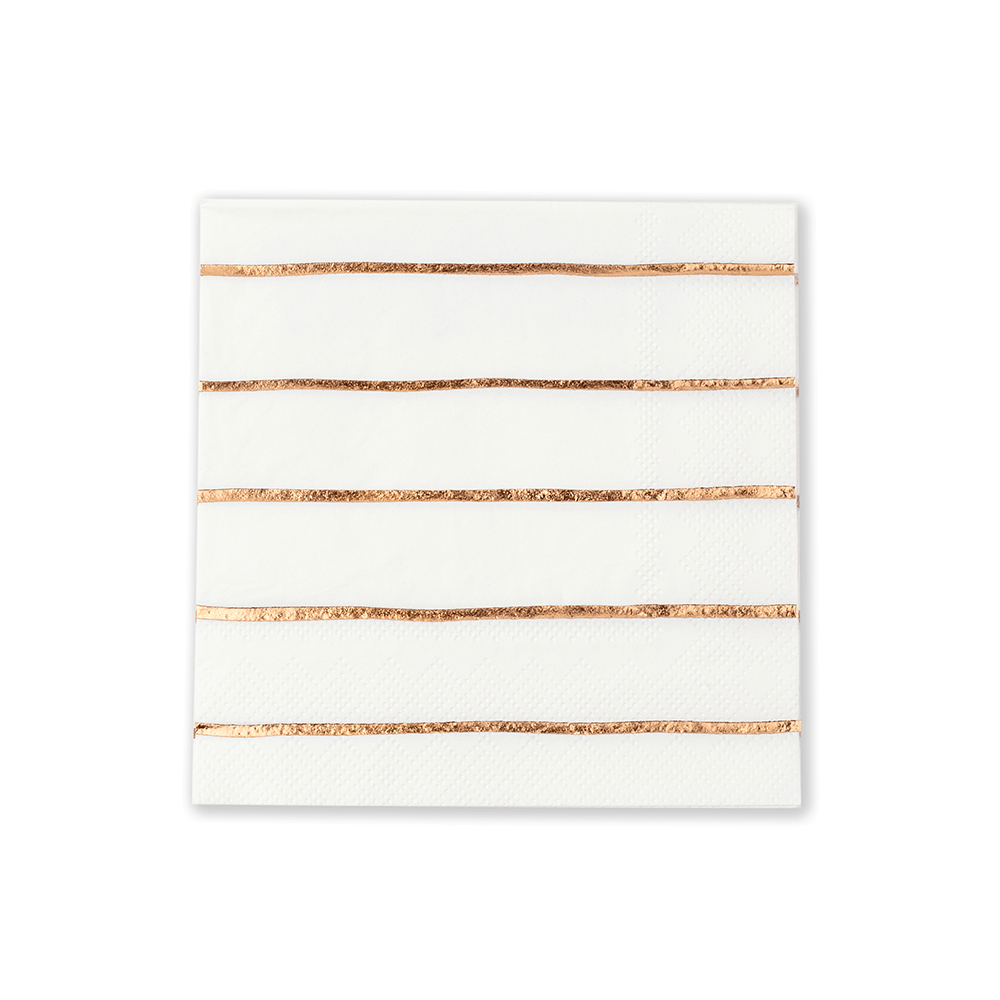Rose Gold Frenchie Striped Petite Napkins, Shop Sweet Lulu