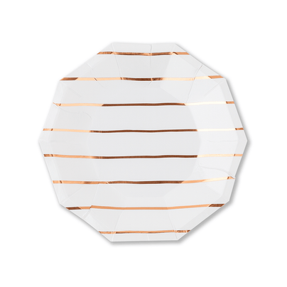 Rose Gold Frenchie Striped Small Plates, Shop Sweet Lulu