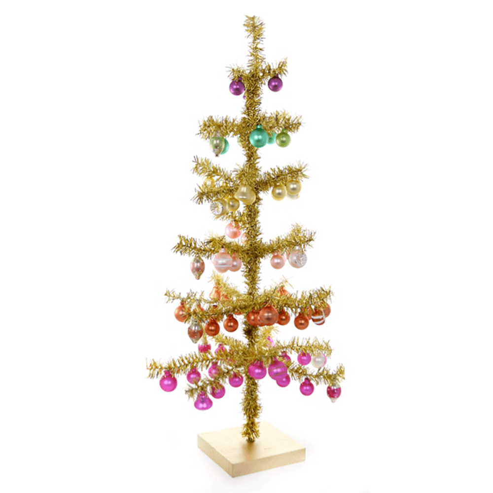 Gold Decorated Tinsel Tree - 3 Sizes-Large, Shop Sweet Lulu
