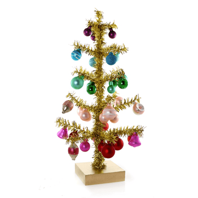 Gold Decorated Tinsel Tree - 3 Sizes-Small, Shop Sweet Lulu
