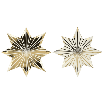 Meri Meri Gold Stripe Star Plates