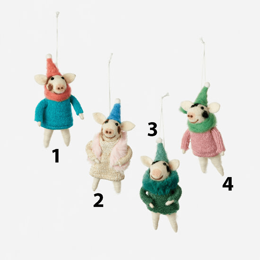  Holiday Pig Ornament - 4 Style Options, Shop Sweet Lulu
