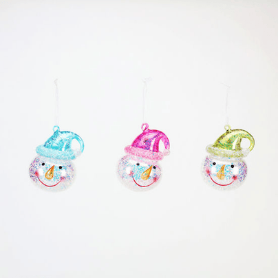 Iridescent Snowman Ornament - 3 Color Options, Shop Sweet Lulu