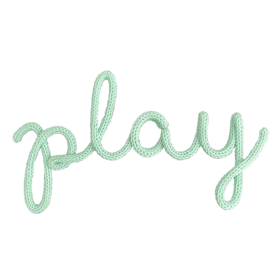 "Play" Knitted Wire Words Sign - Jade, Shop Sweet Lulu