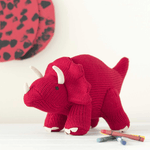 Knitted Triceratops Plush Toy - 2 Size Options