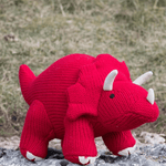 Knitted Triceratops Plush Toy - 2 Size Options